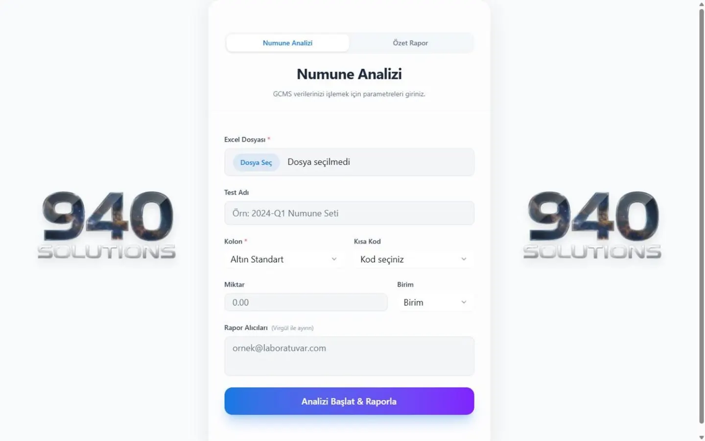 GCMS Analiz: Numune analizi